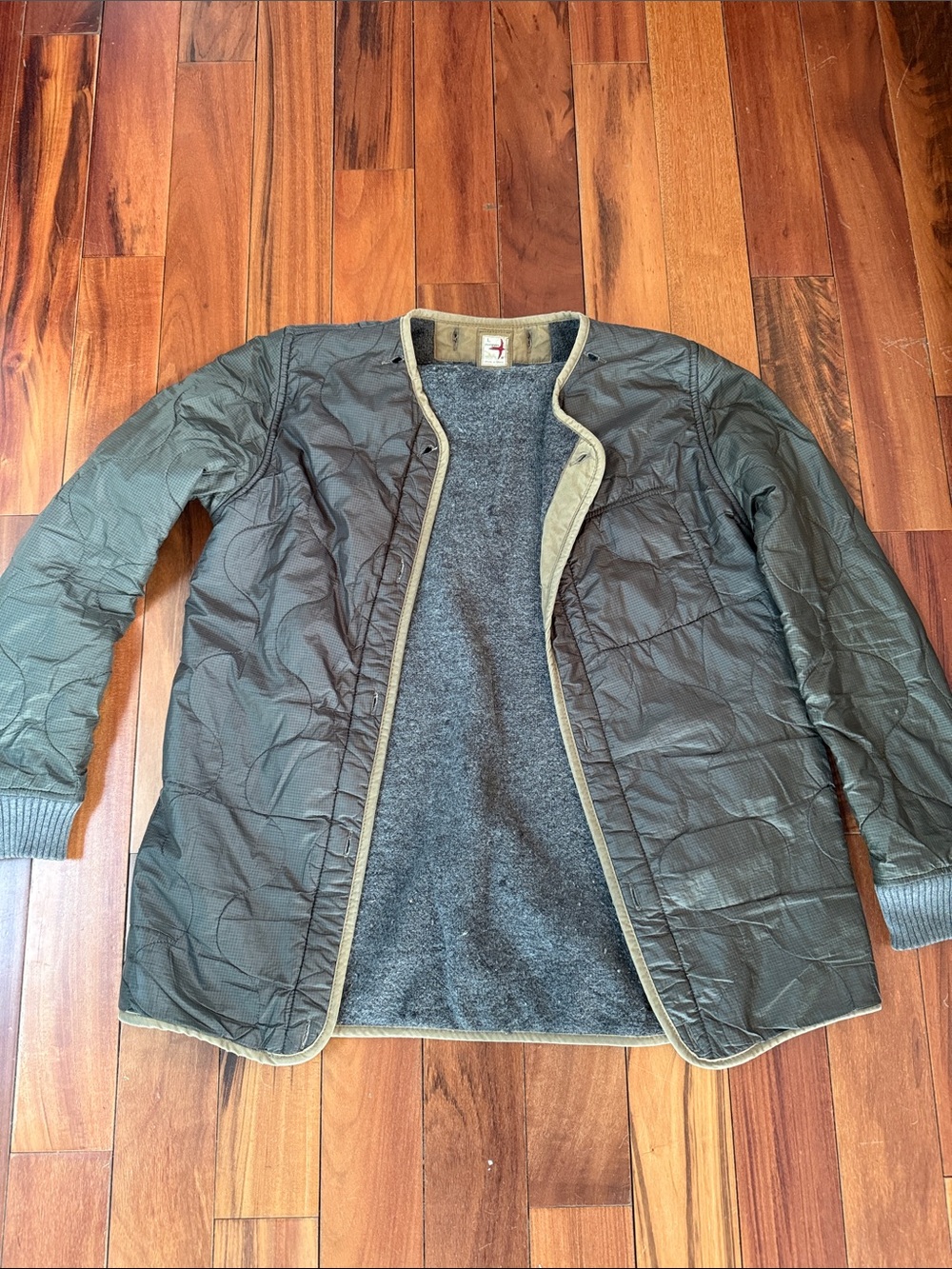 Men's Military Field Quilted Jacket - Olive
